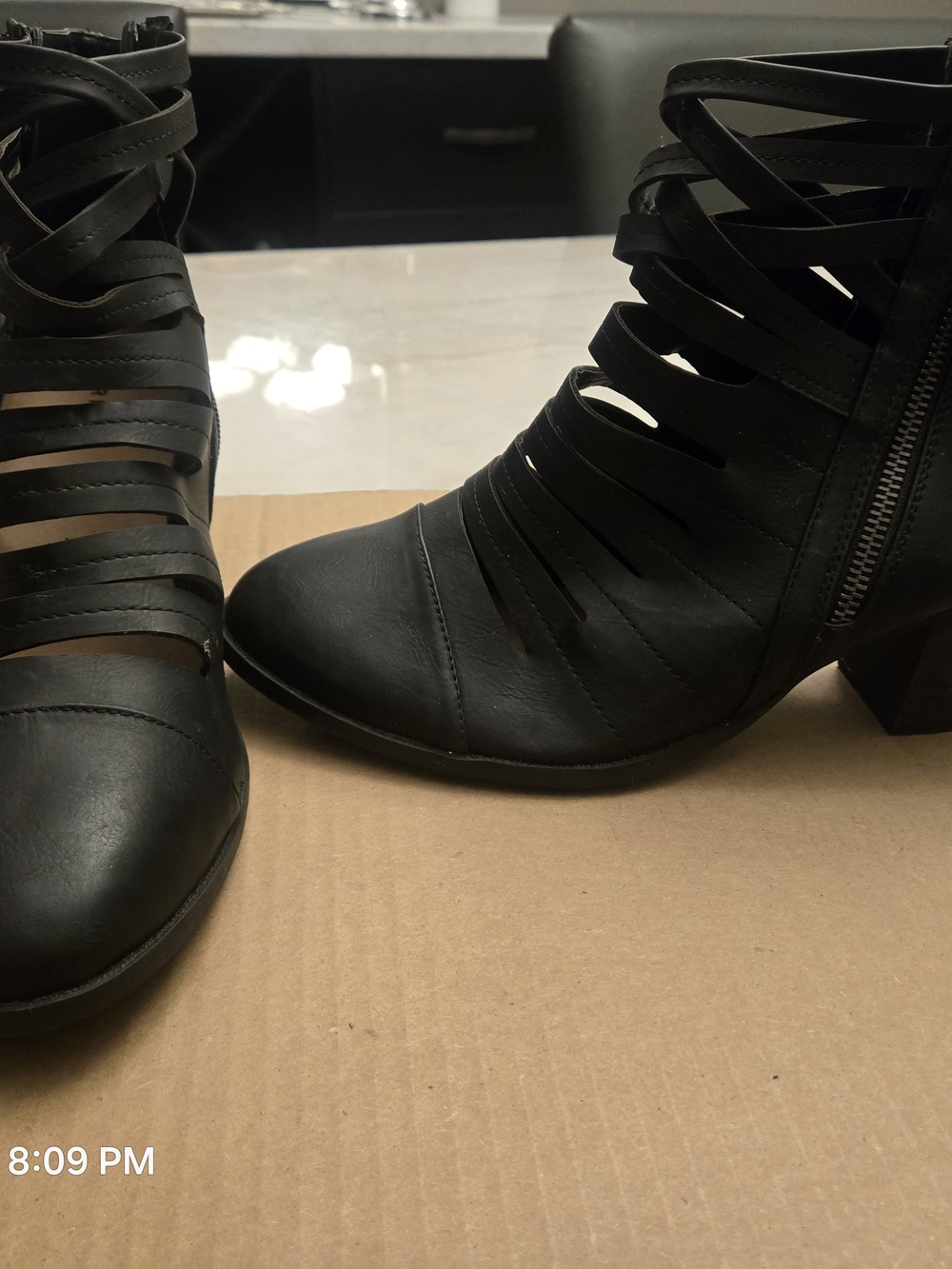 torrid Black Strappy Cutout Block Heel Ankle Boots